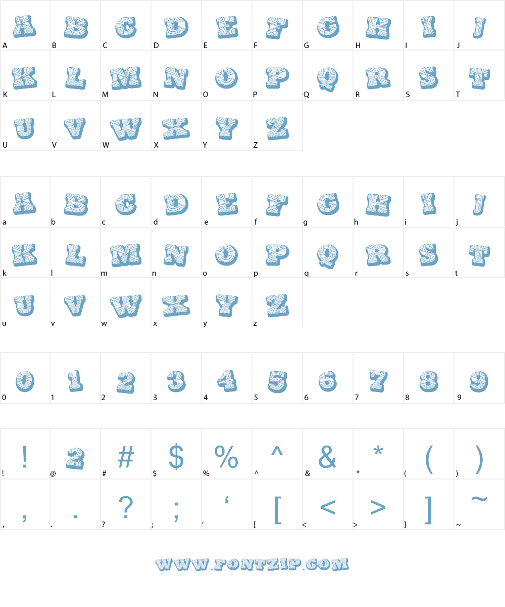Black spiral Font Character